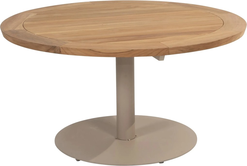 Saba low dining teak tafel 130 Ø cm met latte onderstel Taste 4SO