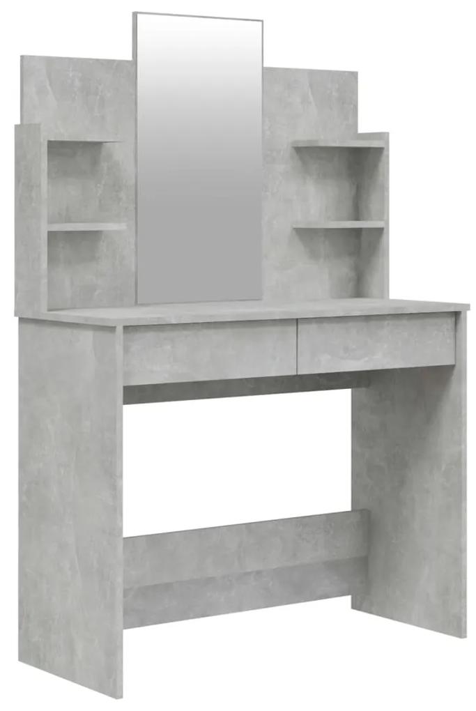 vidaXL Kaptafel met spiegel 96x40x142 cm betongrijs