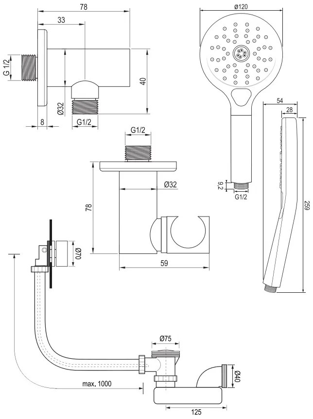 Brauer Chrome Edition inbouw badkraan met badvulcombinatie en 3 standen handdouche chroom