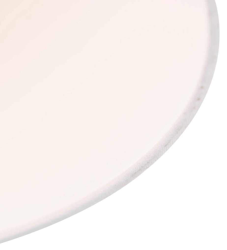 Stoffen Plafondlamp met linnen kap wit 35 cm - Combi wit Landelijk / Rustiek E27 rond Binnenverlichting Lamp