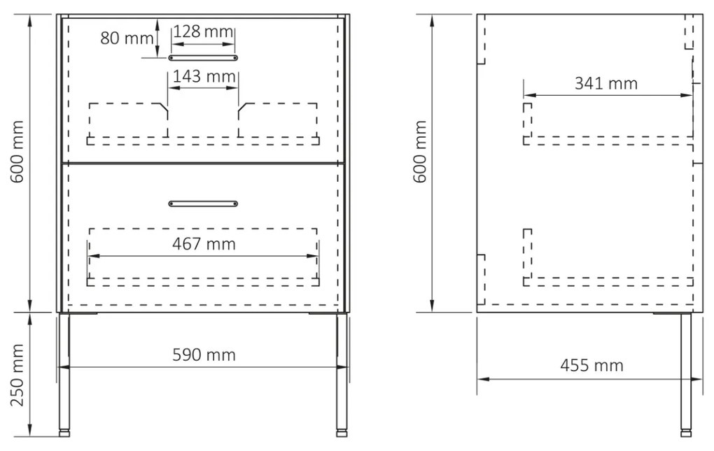 Differnz legs meubelset 60cm groen