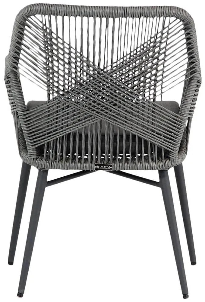 Bistroset 2 personen 70 cm Aluminium/wicker Grijs Lifestyle Garden Furniture Advance/Como