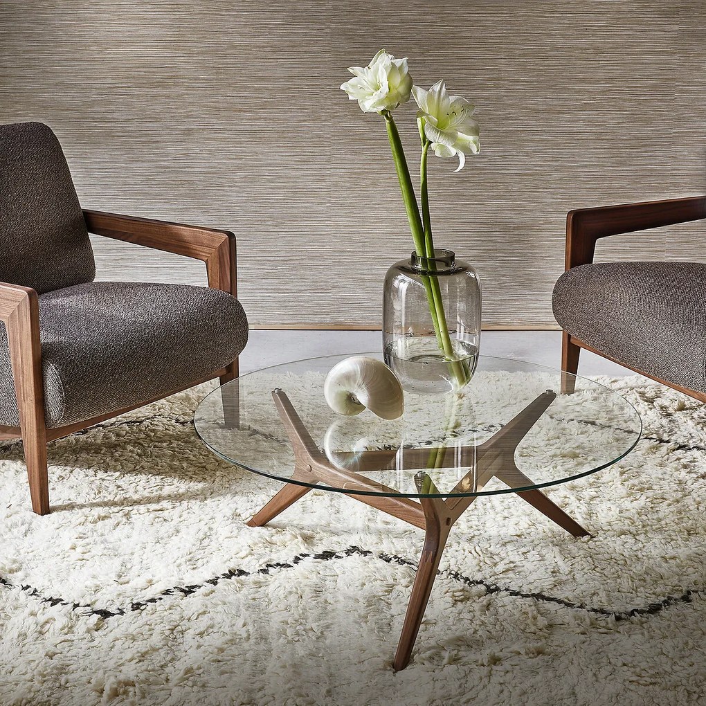 Salontafel in notenhoutø90 cm, Maricielo