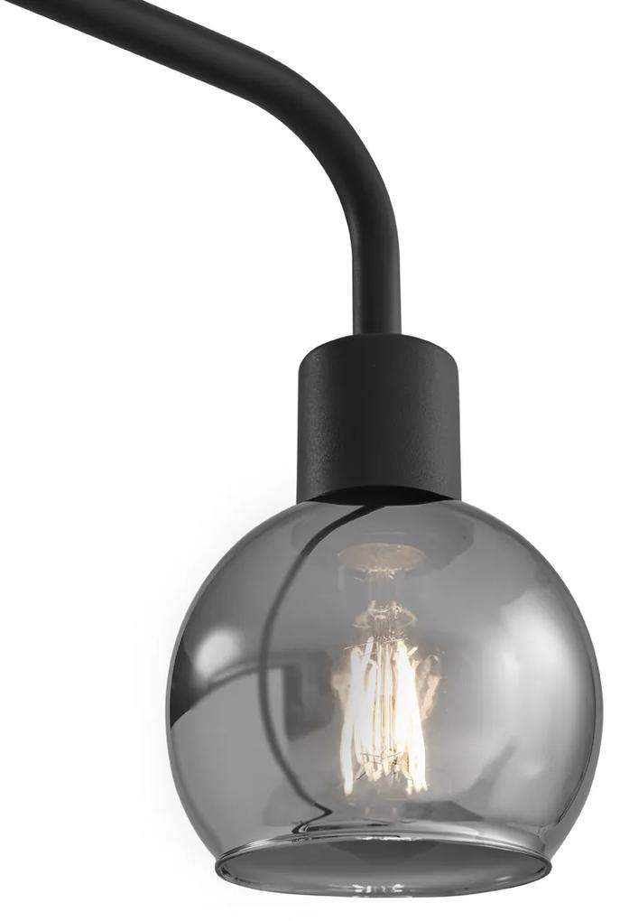 Art Deco vloerlamp zwart met smoke glas - Vidro Art Deco E27 Binnenverlichting Lamp