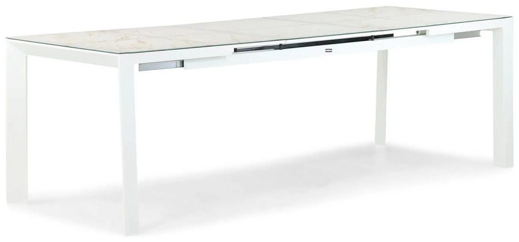 Dining Tuintafel   uitschuifbaar 180/240 x 90 cm Aluminium Wit  Alicante