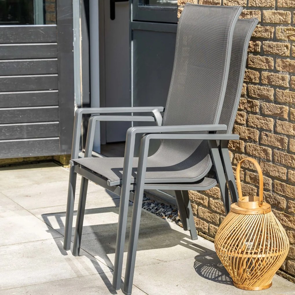 Garden Impressions Siena tuinstoel stapelbaar - donker grijs