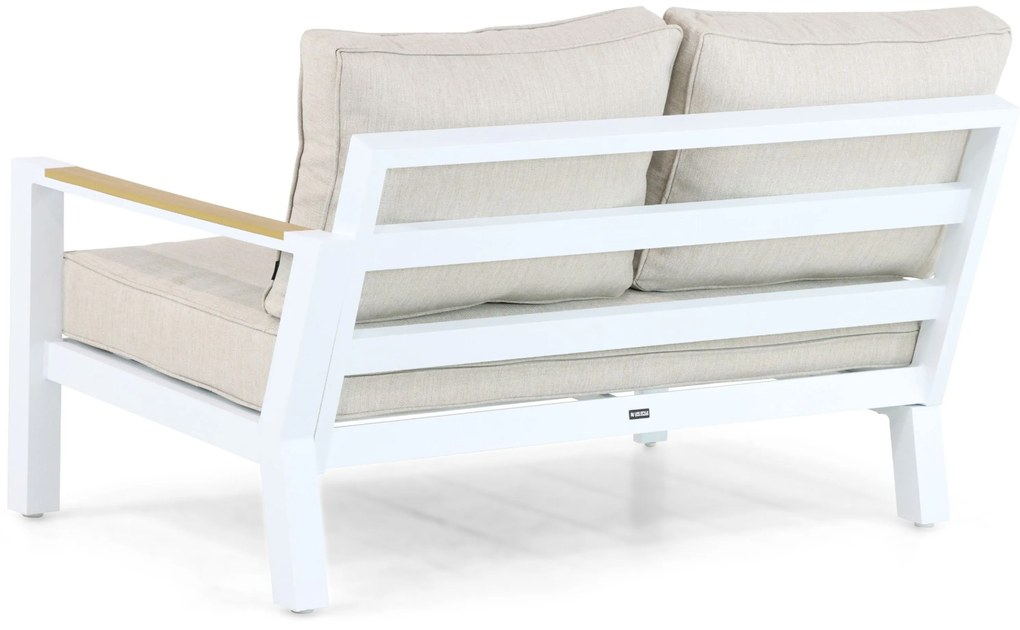 Hoek loungeset 5 personen Aluminium/Polywood (teakfinish) Wit Lifestyle Garden Furniture Bilbao