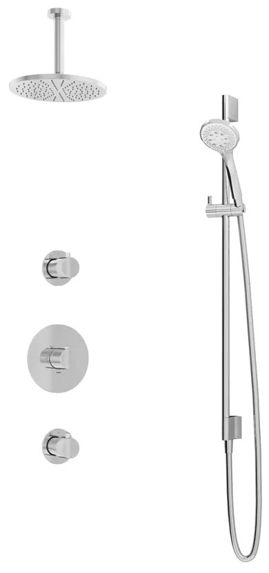 Hotbath Get Together IBS1CR inbouwdouche met 3s handdouche, 15cm plafondbuis en glijstang chroom