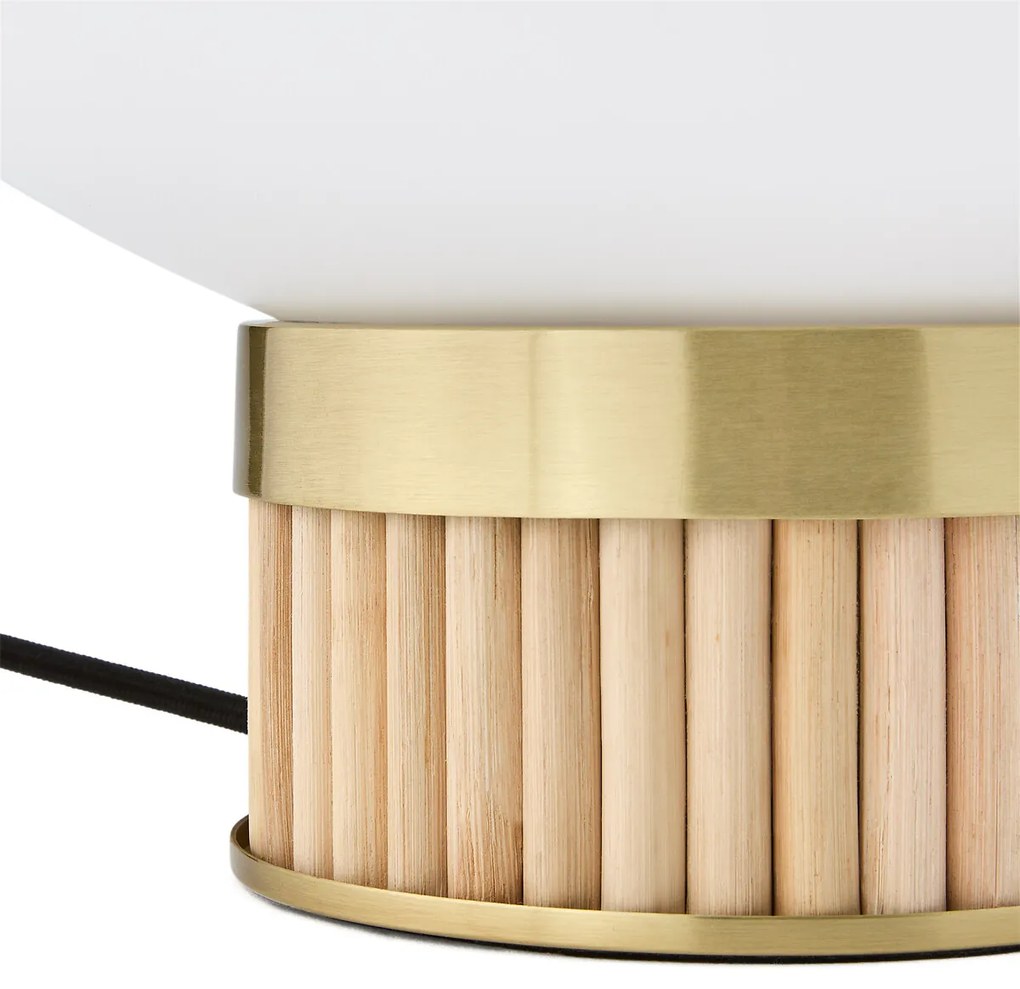 Lamp in messing, bamboe en opaline glas, Dolce