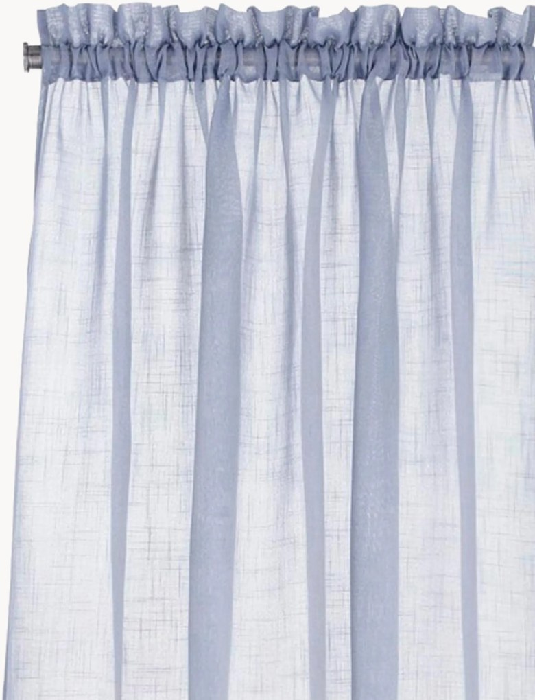 Transparante gordijnen met linnenlook en tunnelzoom Lara, 2-delig, B 134 cm