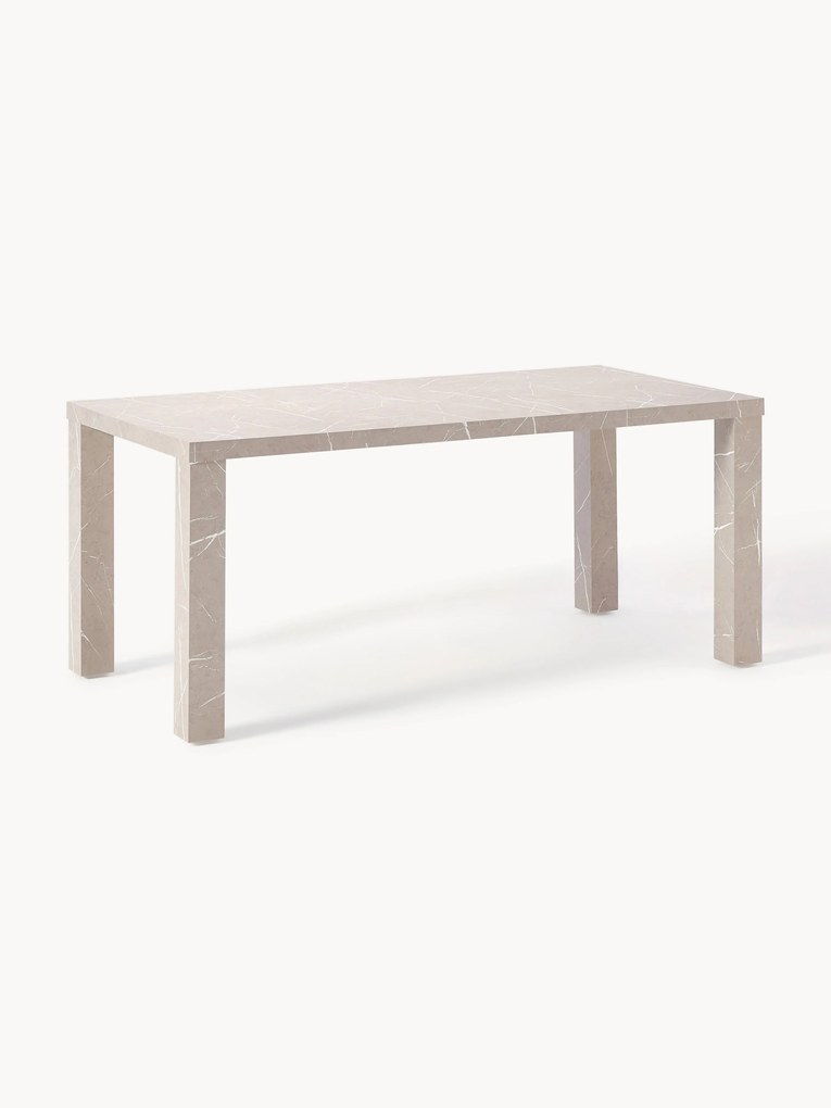 Eettafel Carl met marmerlook, 180 x 90 cm