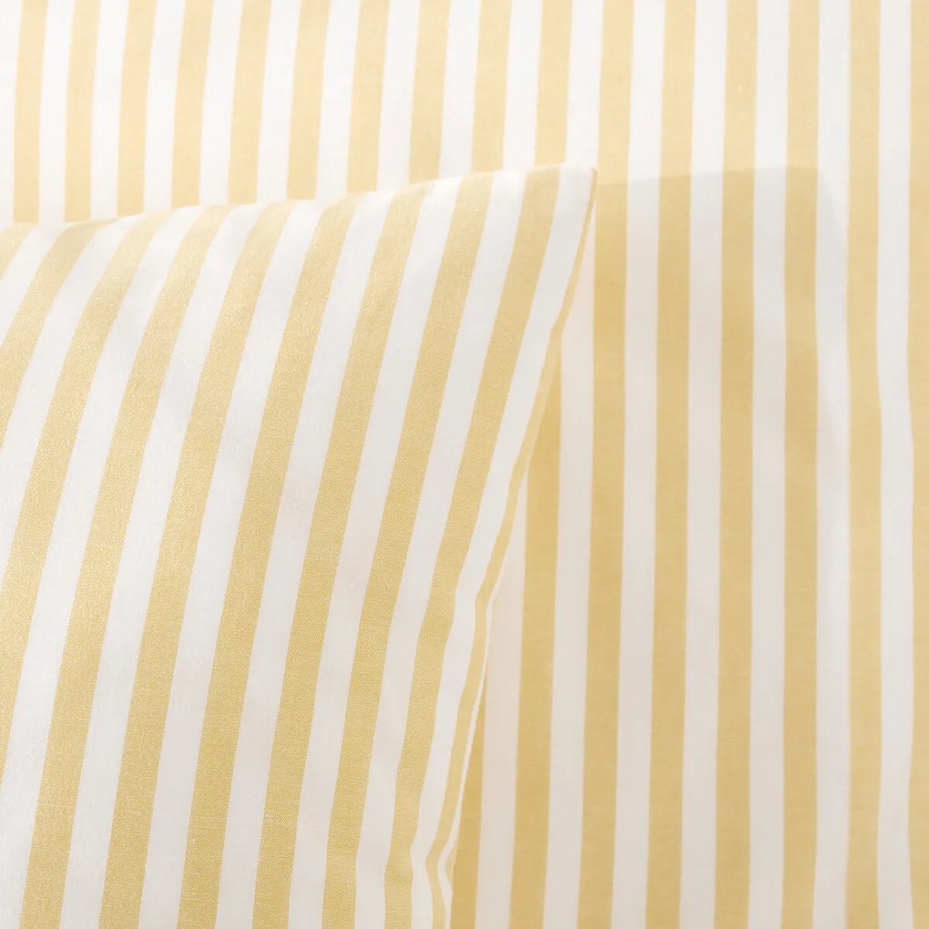 Katoenen kussensloop, geweven-geverfde strepen, SOIZIC JAUNE