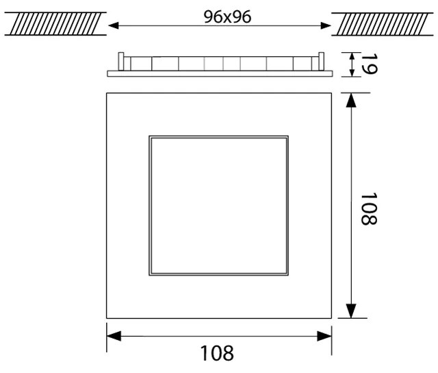 Prolumia 40001456 Prolumia LED Pro-Ceiling 40001456 Pro-Ceiling 108x108x39mm, inbouw, 8W, 4200K, wit, dimbaar