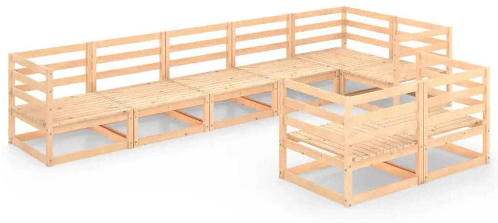 vidaXL 8-delige Loungeset massief grenenhout