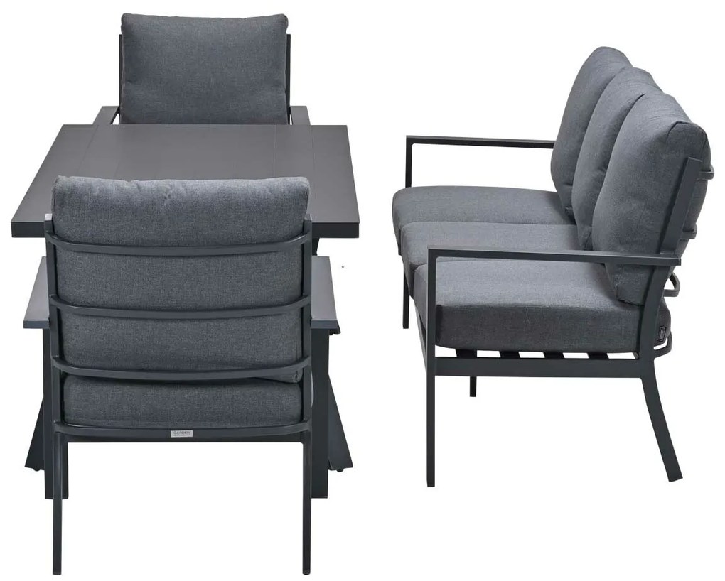Garden Impressions Senja lounge dining set stoel-bank 4-delig mystic grey