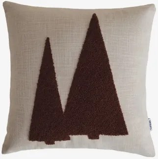 Vierkant Kussen 40x40 Cm Van Saurel-katoen Bruin – Koffie - Sklum