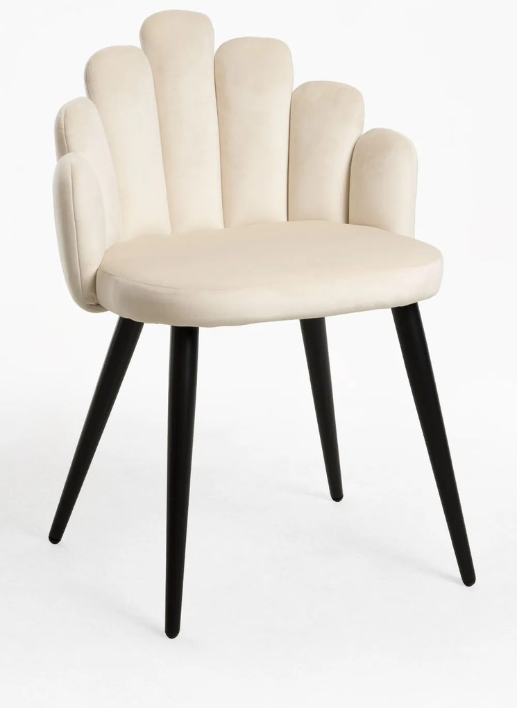 Hand Fluwelen Stoel Zwart Poten