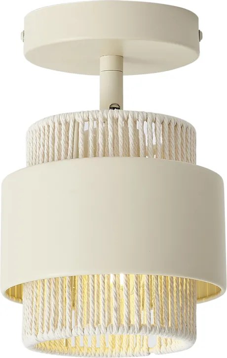 Moderne spot beige met touw draai- en kantelbaar - Kora