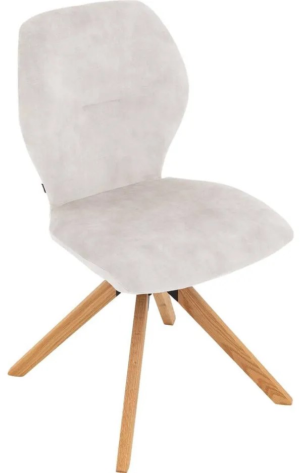 Goossens Eetkamerstoel Hera wit velvet stof leuning, modern design