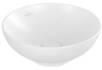 Villeroy & Boch Loop & friends opzetwastafel 38cm rond met overloop CeramicPlus stone white 4a4500rw