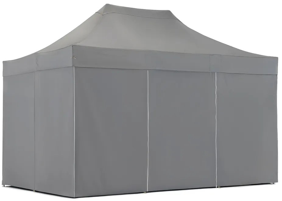 Antraciet Manta 3 x 4,4m tuinpaviljoen met Garden Point gordijnen