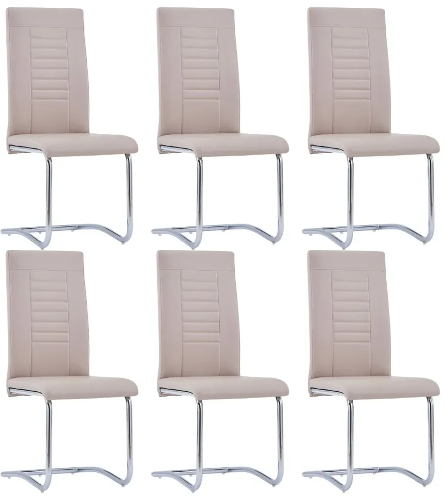 vidaXL Eetkamerstoelen 6 st kunstleer cappuccino
