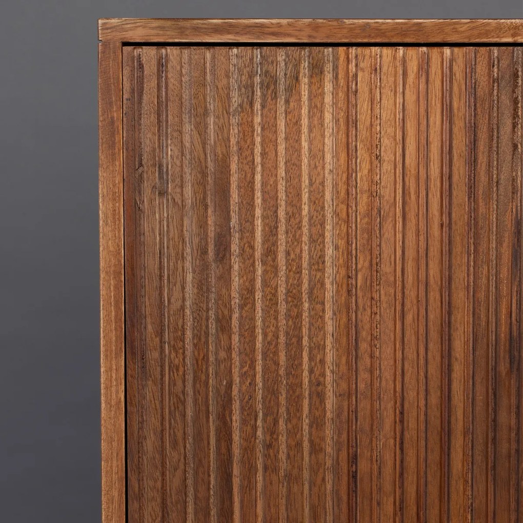 Wandkast Mangohout Met Ribbels - 80x40x115cm.