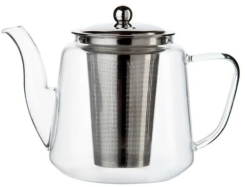 Theepot met theezeefje, recht, glas, 1,1 l