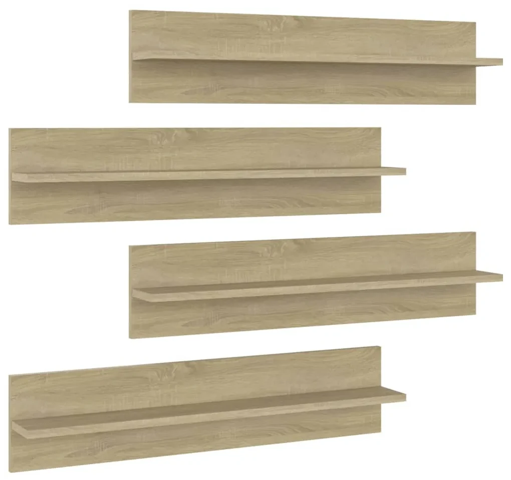 vidaXL Wandschappen 4 st 80x11,5x18 cm spaanplaat sonoma eikenkleurig