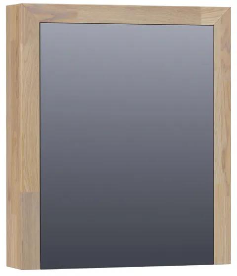 Saniclass Natural Wood spiegelkast 60x70x15cm met 1 linksdraaiende spiegeldeur Hout Grey oak 70451L