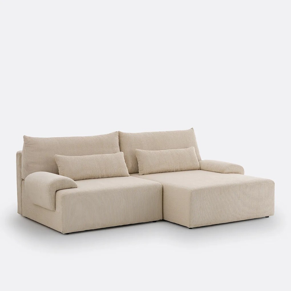 Hoekbank met koffer, ribfluweel, MAONA