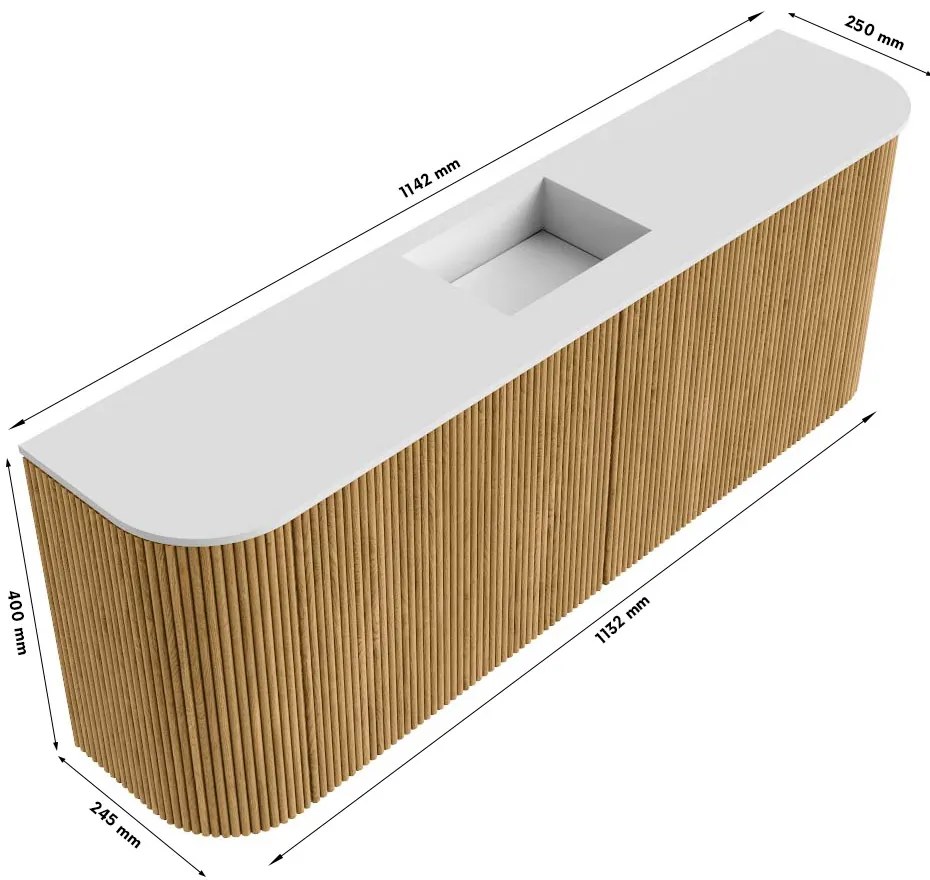 Mondiaz Joya 115cm toiletmeubel ronding links/rechts walnut met wastafel faye midden 1 kraangat talc