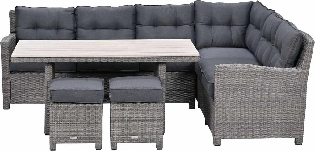 Garden Impressions Jaru lounge dining set 5-delig rechts - light teak vironwood