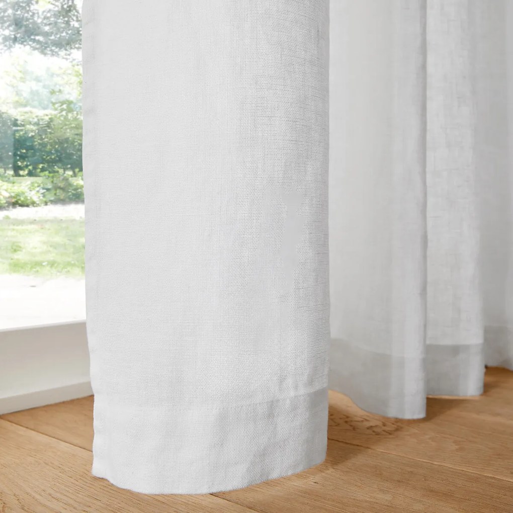 Linnen schermgordijn, met aangerimpelde bies en wave, ELBA