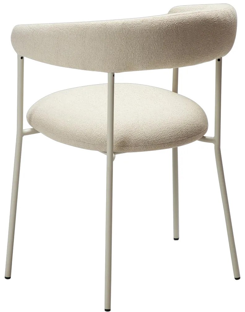 Dan-Form Plenti Eetkamerstoel Met Ronde Rug Wit Boucle