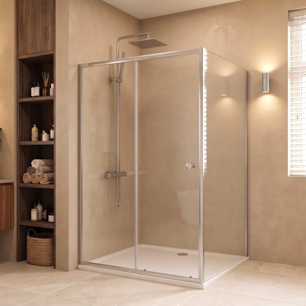 Saniclear Slide douchecabine 110x90cm met anti-kalk coating