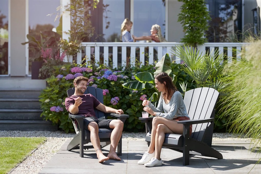 Keter Alpine Adirondack Loungestoel met Bekerhouder - Antraciet