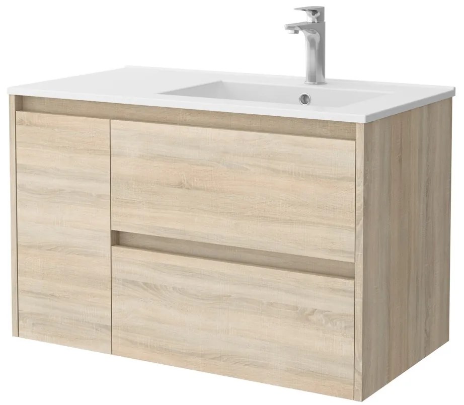 Muebles Note asymmetrisch badmeubel 85cm 1 kraangat rechts caledonia