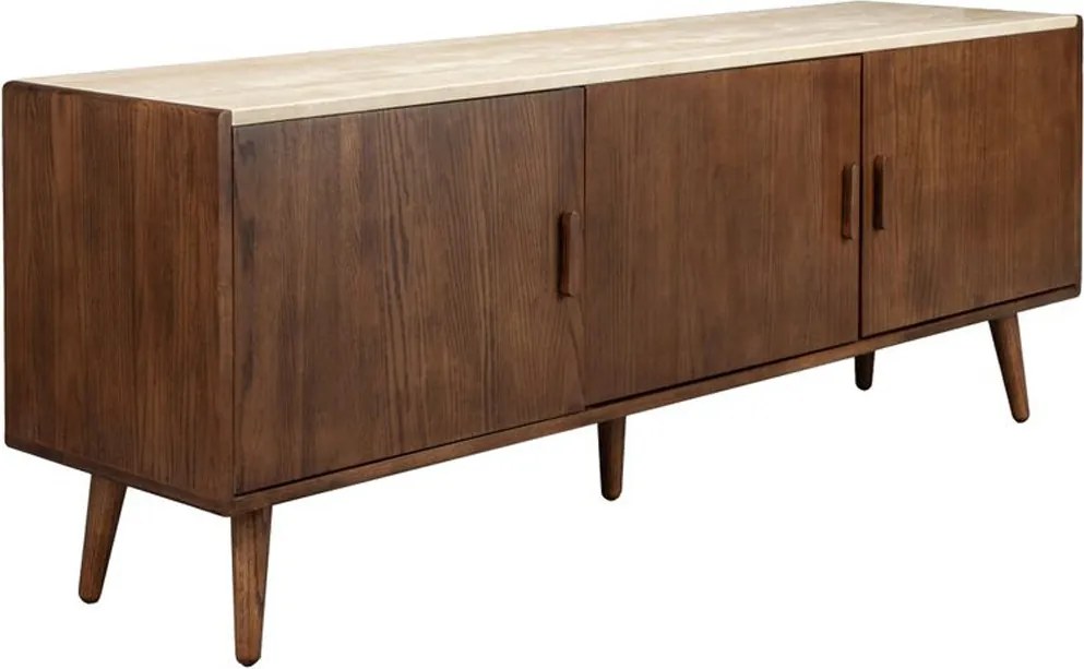 Dutchbone Arda Dressoir Walnoot En Travertin - 160x40x60cm.