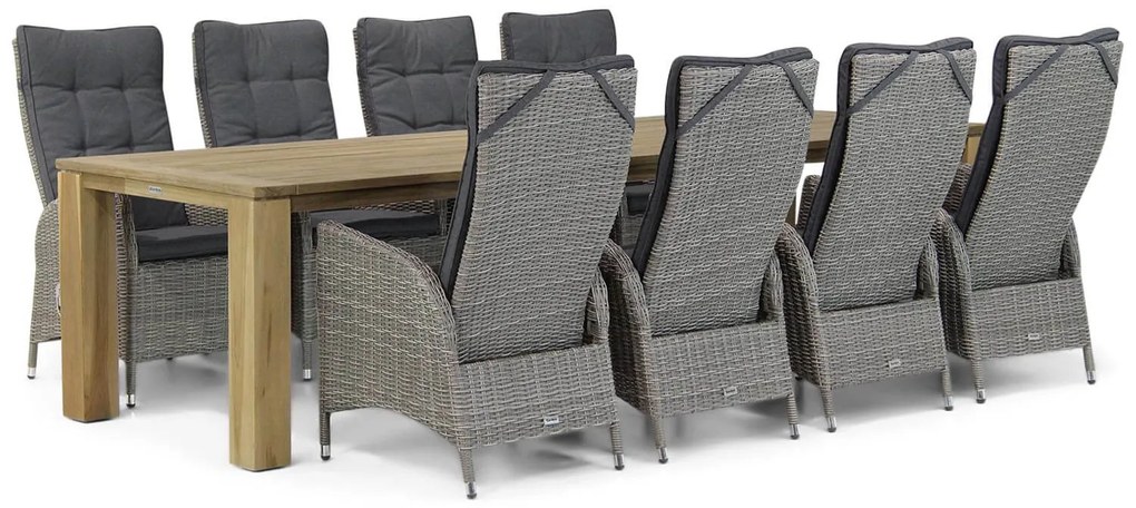 Tuinset 8 personen 300 cm Wicker Grijs Garden Collections Lincoln/Brighton