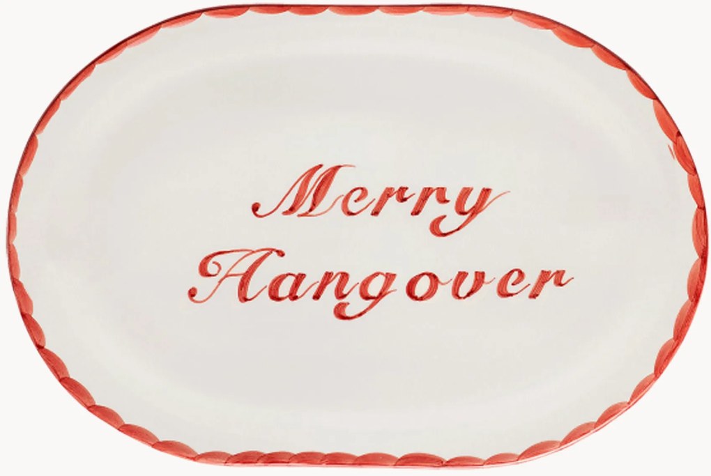 Handbeschilderd serveerplateau Merry Hangover
