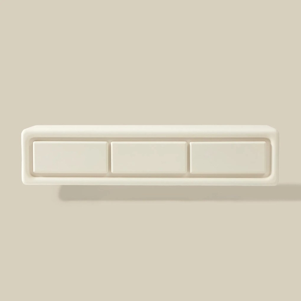 Wit Tv-meubel Organisch Betonlook 160 Cm - 160x40x45cm.