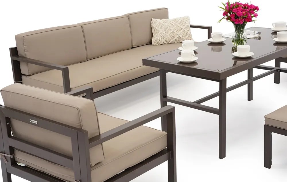 Porto Apetito 5 tuinset met bank bruin Garden Point