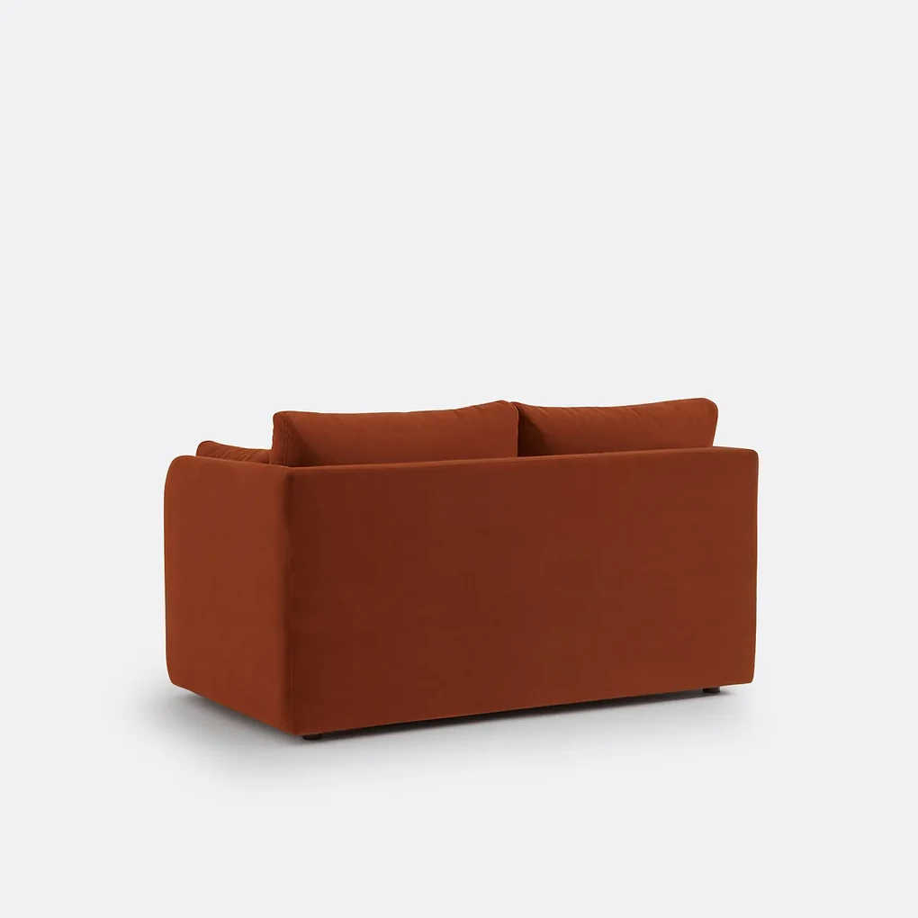 Sofa, compacte 2-zit, fluweel, Carmel