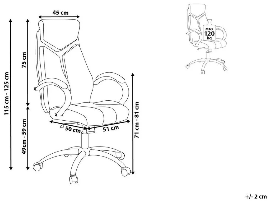 Bureaustoel beige FORMULA 1 Beliani