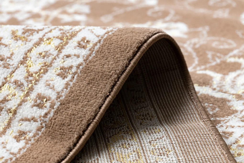 Tapijt MEFE modern 2312 Ornament, kader - Structureel, twee poolhoogte , donker beige