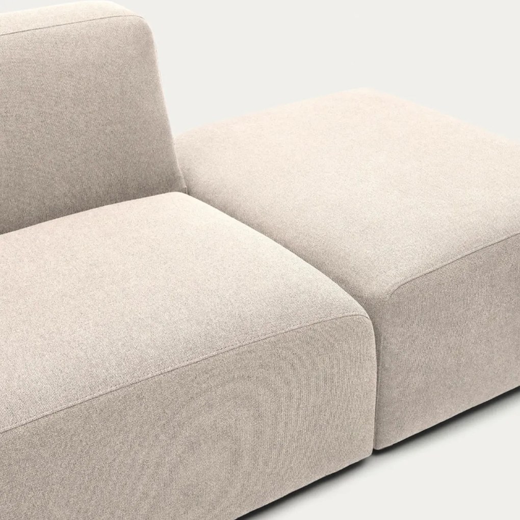 Kave Home Neom Rechte Bank Met Hocker Beige