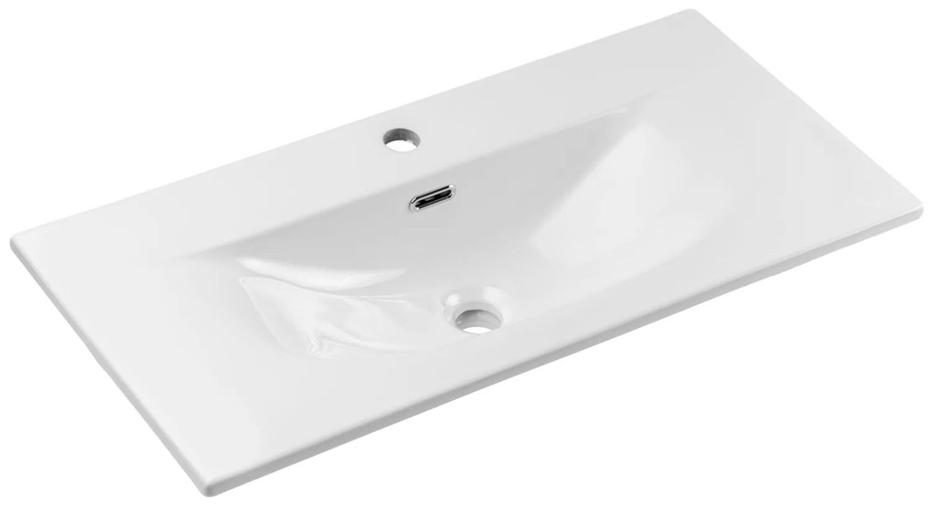 Comad Nova White badkamermeubel 80cm wit met 2 lades en wastafel 1 kraangat