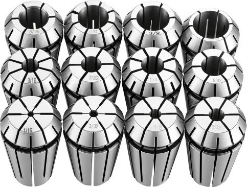VEVOR ER16 spantangenset 12-delige set van 1/16 inch tot 13/32 inch, voor CNC-frees- en boormachines, nauwkeurigheid van 0,0008 inch, CNC-spantangen met opbergkoffer, gelegeerd staal