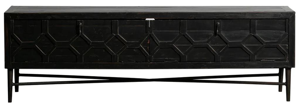 BePureHome Bequest Vintage Tv-meubel Zwart Hout - 160x45x50cm.